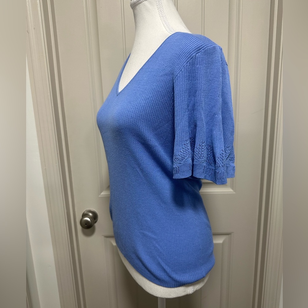 LOFT Blue V-Neck Knit Top